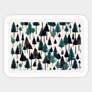 Winter Pine Tree design Christmas snow 4 Sticker